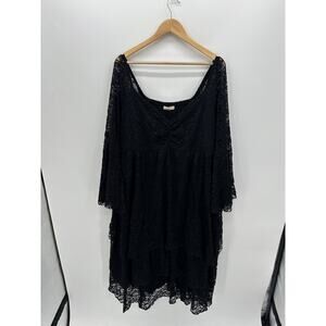Festi Womens Black Lace Midi Dress Size 2X Dairy Fairy Whimsigoth Witchy Gypsy